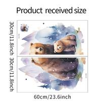 Animacinis lokys Vaikų miegamasis Svetainė Veranda Namų dekoracija Sienos lipdukas 30*60CM*2PCS/fun-b18 gray