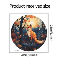 Animacinis lapė Apvalus stiklinis langas Langų dekoracija Sienų lipdukai Namų puošyba 28*28CM/fun-f78 beige