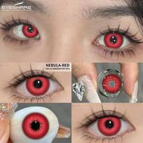 Eyeshare Spalvoti kontaktiniai lęšiai Karštakraujis Anime Cosplay Balti spalvoti kontaktiniai lęšiai Helovinas Vaidmenų žaidimas Vampyras Raudonos akys 1 pora