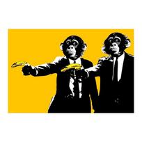 Grafiti plakatas Banksy gatvės menas juokinga beždžionė drobės tapyba spaudas sienų menas namų miegamojo dekorui 20x30cm
