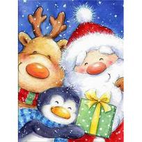 DIY Diamond Painting Merry Christmas Cross Stitch Kit Mosaic Art Diamond Painting Full Circle Diamond Home Decoration Round 30x40cm beige