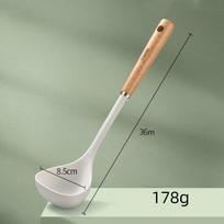Medine rankena silikoninė mentelė aukštai temperatūrai, puodo mentelė, namų gaminimo šaukštas, kepimo mentelė, silikoniniai virtuvės įrankiai Elegant Spoon