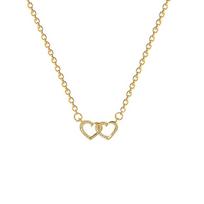 Fading titanium steel necklace female Joker high sense of love clavicle chain temperament online celebrity necklace heart-to-heart pendant auksas