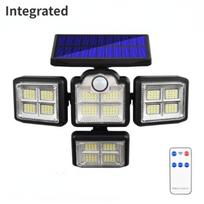 5000LM 198LED Saulės sieninis šviestuvas Keturių galvų besisukantis atskiras vandeniui atsparus saulės lauko šviestuvas Žmogaus kūno indukcija Sodo gatvės šviestuvas Integrated type-300LM
