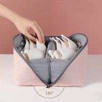 Multifunctional Waterproof Underwear Storage Bag Women Men Travel Bra Organizer Pouch Socks Cosmetic Clothes Foldable Handbag rožinė