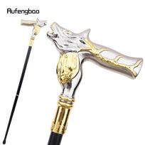 Auksinio balto elnio vaikščiojimo lazda, madinga dekoratyvinė lazda Gentleman Elegant Cosplay lazdos rankenėlė Crosier 92 cm gray