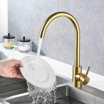 Virtuvės šlifuoto aukso kriauklės maišytuvas nerūdijančio plieno vandens filtro čiaupai karšto ir šalto vandens maišytuvas Torneiras De Cozinha Grifo Cocina gold round