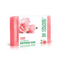 Rožių vonios muilas (125 g), Rožių prabangus prausimosi gabalėlis, Organic Harvest pink