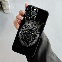 Applicable To IPhone16 Mobile Phone Case New Couple Trendy Male Animal Lion Mobile Phone Case 15plus black