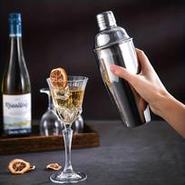 Kokteilių plakiklis Martini plakiklis Gėrimų plakiklis su įmontuotu sieteliu Nerūdijančio plieno Margarita Cobbler plakiklis Maišytuvas - Profesionalus baro aksesuarų rinkinys 550ML white
