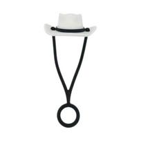 1/4 vnt Cowboy Hat šiaudinis dangtelis Maisto klasės silikonas, daugkartinis, atsparus dulkėms, 30/40Oz stiklinės šiaudų antgalio kištuko viršaus apsauginio puodelio priedai balta