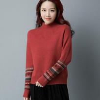 Half-neck Sweater Womens  Autumn Winter Tops Korean Slim Women Pullover Jumper Knitted Sweater Pull Femme Warm Sweaters S raudona
