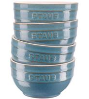 Ramequin - Staub - Coquille - Lot de 4 - Céramique - Turquoise antique - 12 cm turkis