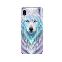 Coque Maniacase pour pour Samsung Galaxy A20e Loup blanc reflet violet juoda