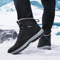Men's Snow Boots Waterproof Warm Fur Lined Winter Comfortable Lace-Up Hiking Boot Non-slip Outdoor Ankle Booties Trekking Work High-top Shoes for Men 39