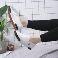 White Shoes Men's Flat Shoes Men's Skateboard Shoes Casual Work Shoes 39 balta