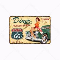 Garage Classics Senovinis Gražus Merginos Metalo Plakatas Retro Skardos Ženklas Geležies Tapyba Baras Klubas Menas Namų Sienų Dekoras Plakatas 20x30cm 20x30cm beige