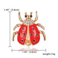 Rinhoo Exquisite Lovely Insect Full Rhinestone Ladybug Brooches For Women Red Small Ladybird Enamel Pins Christmas Jewelry Gifts red