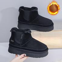 Mini Snow Boots for Women Anti-Slip Fur Fleece Lined Ankle Boot Winter Warm Suede Platform Boots Women's Indoor Outdoor Comfort Walking Booties Shoes 35