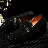 FashionLoafer Men Shoes slip on Fashion Tassel One-step Summer Casual Daily Office Shoes Men Cow suede leather High quality moccasins 6.5 juoda