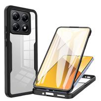 360 ° viso kūno apsauga skaidrus telefono dėklas, skirtas Xiaomi 14 13 13T 12 12X 12T 11 11i 11X 11T Ultra Pro Lite smūgiams atsparus dangtelis Redmi Note 14 Plus juoda