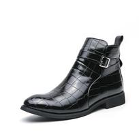 Madingi Rankų Darbo Šoninis Užtrauktukas Verslo Batai Protingi Formalūs Odiniai Batai Walk Botas 2024 Nauji Vyriški Chelsea Batai Visų Atitikmenų Vyriški Ankle Boots 38 juoda