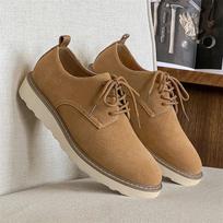 FashionMen's shoes lace up Skateboard Sneakers cow suede Leather Man Sneakers Comfort Lace-up Men Skate Shoes Zapatillas De Hombre 38 geltona