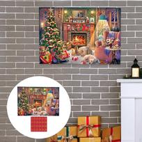 Advent Calendar Christmas Puzzle Holiday Jigsaw Set Family Game Style C brown