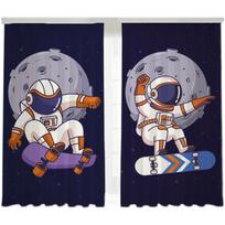 Skandinaviško stiliaus animacinių komiksų didelio užtamsinimo užuolaida, kosmoso astronautas, madinga, kūrybinga, berniuko vaiko kambariui, paprastos užuolaidos 2 vnt. W55 X H120cm X 2&HOOK