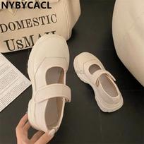 Fashion New French Style Women Espadrilles Hook Loop Casual Platform  Black Daily Girls Fashion Vintage Shoes 35 smėlis