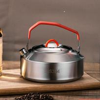 Camping Kettle Camp Tea Coffee Pot Campfire with Handles Hiking for 1500ml gray