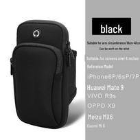 Vandeniui atspari universali mobiliojo telefono apyrankė bėgimui – tinka Apple ir Huawei įrenginiams, unisex dizainas Pure black juoda