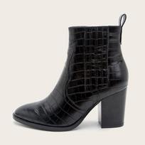 Fashion Carving crocodile pattern riding botas mujer zip pointed toe short booties chunky high heels fashion boots women plus size 36-43 6 juoda