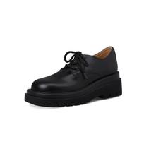 Fashion Student British Style Comfortable2024 Round Toe Straps, Thick-soled High Heels, Handsome and Versatile Single Shoes Women 35 juoda