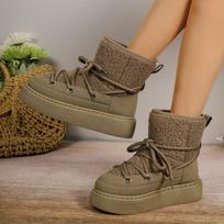 Fashion Fashion Women's Boots Designer Platform Boots Winter Cotton Shoes for Women Plush Warm Snow Boots Outdoor Non Slip Leisure Botas 36 žalia