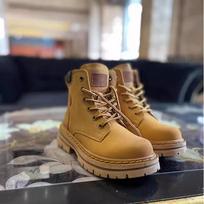 Fashionable Genuine Leather Bumblebee Martin Boots for Women New British Style Outdoor Hiking Thick Soled Workwear Short Boots 35