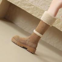 Fashion Women Fur Platform Knee High Boots Chunky Shoes Winter 2025 Trend New Short Plush Sneaker Fad Gladiator Warm Snow Botas Mujer 35 kaštoninė