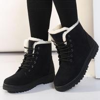 Madingi moteriški batai Šilti odiniai ankle boots moterims Žieminiai batai Juodi kulniukai Sniego Botas mujer Elegantiški moteriški batai su kulniuku Žieminiai batai 35 juoda