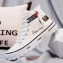 Fashion Tenis Masculino Canvas Sneakers Men high-top casual shoes Trend street man Ankle Boots Original Chunky Non-slip male Sneakers 39 balta