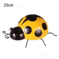 Metal Ladybug Wall-mounted Antirust Creative Beautifully Bling Color Ladybug Fence Hanger Wall Hanging Home Decoration Metal 10x10X3cm mėlyna