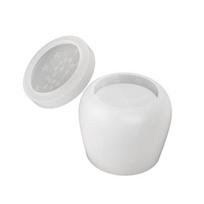 Jars Resin Molds with Lid Silicone Mold Candle Holders for Concrete Cast Wax Leak Prevention white