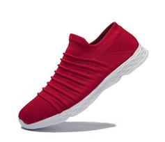 Fashion Big Size 50 Men Casual Shoes Super Lightweight Shoes Men Soles With Hole Breathable Sneakers for Men Quick Drying Fast Shipping 7.5 raudona