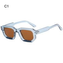 Y2K Square Frame Sunglasses Trendy UV400 Protection Small Shades 90s Accessories for Women & Men white