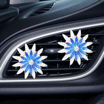 2pcs Diamond Crystal Car Air Freshener Sunflowers Vent Clip Perfume Daisy Diffuser Car Accessories for Girls Freshner Air Scent white
