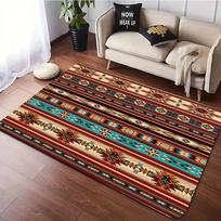Boho Geometric Area Rugs Anti Slip and Machine Washable Flannel Carpets for Home Bedroom Living Room Office Deocr Floor Mat 40X60cm-16x24in