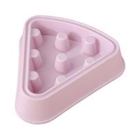 Pet Feeder Easy To Clean Smooth Pizza Outline Solid Cartoon Prevent Choking PP tamsiai žalia spalva