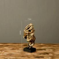 Resin Retro Thinker Statue Sculpture Silence Is Gold Figurines Home Decor For Office Study Living Room Abstract Face Ornaments brown