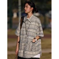 Checkered Retro Shirt Men'S Summer Outfit Hong Kong Style Student Loose And Niche Design Fun New Men'S Top For Outdoor Wear M