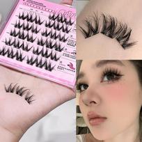 Cappuvini 5D Curling Glue-free Natural False Lashes Fluffy and Thick Upper Eyelashes gray