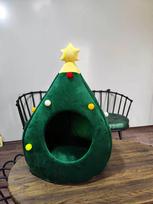 Kalėdinė eglutė namelis gyvūnui šunų būda kačių būda uždaras namelis gyvūnui S 40*40*48cm
